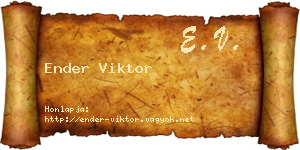 Ender Viktor névjegykártya